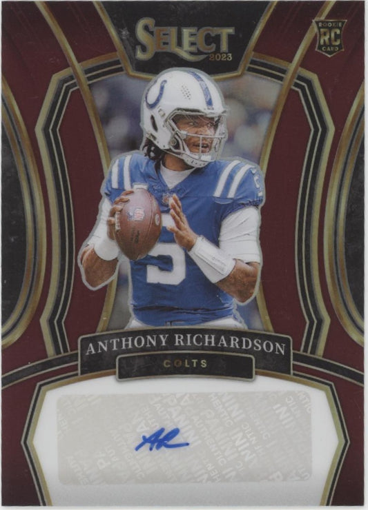 Anthony Richardson 2023 Panini Select Maroon Prizm RC Auto 27/75 #RSI-ARI