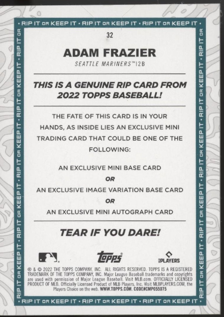 Adam Frazier 2022 Topps Rip Card 08/99 #32
