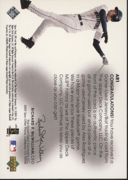 Alex Rodriguez 2001 Fleer SPX Winning Materials Relics #AR1
