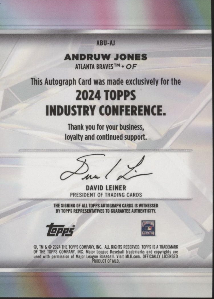 Andruw Jones 2024 Topps Industry Conference Auto #ABU-AJ