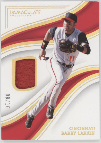 Barry Larkin 2023 Panini Immaculate Collection Swatch 08/10 #199