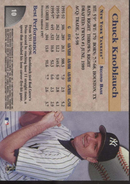 Chuck Knoblauch 1998 Bowman's Best Certified Auto #10