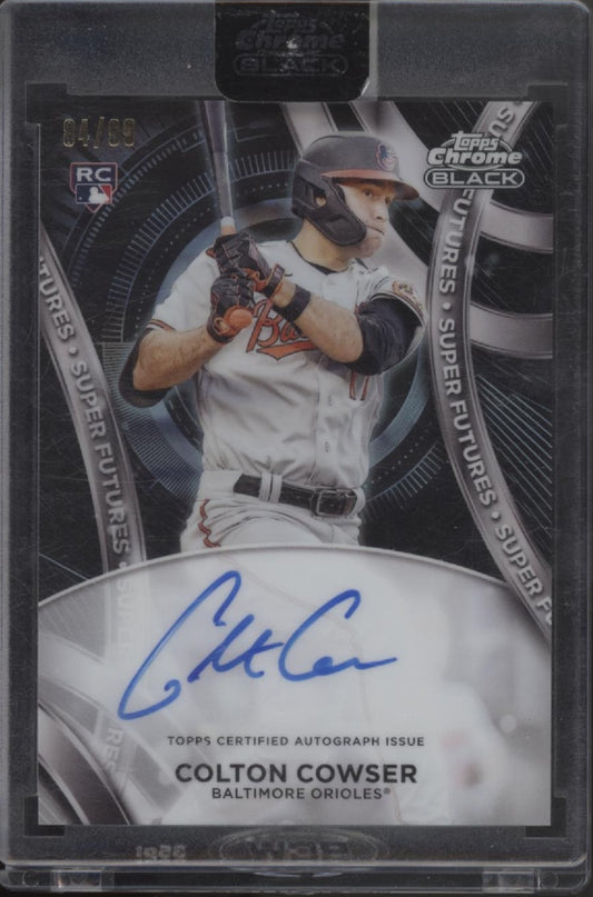 Colton Cowser 2024 Topps Chrome Black Super Futures Refractor RC Auto 84/99