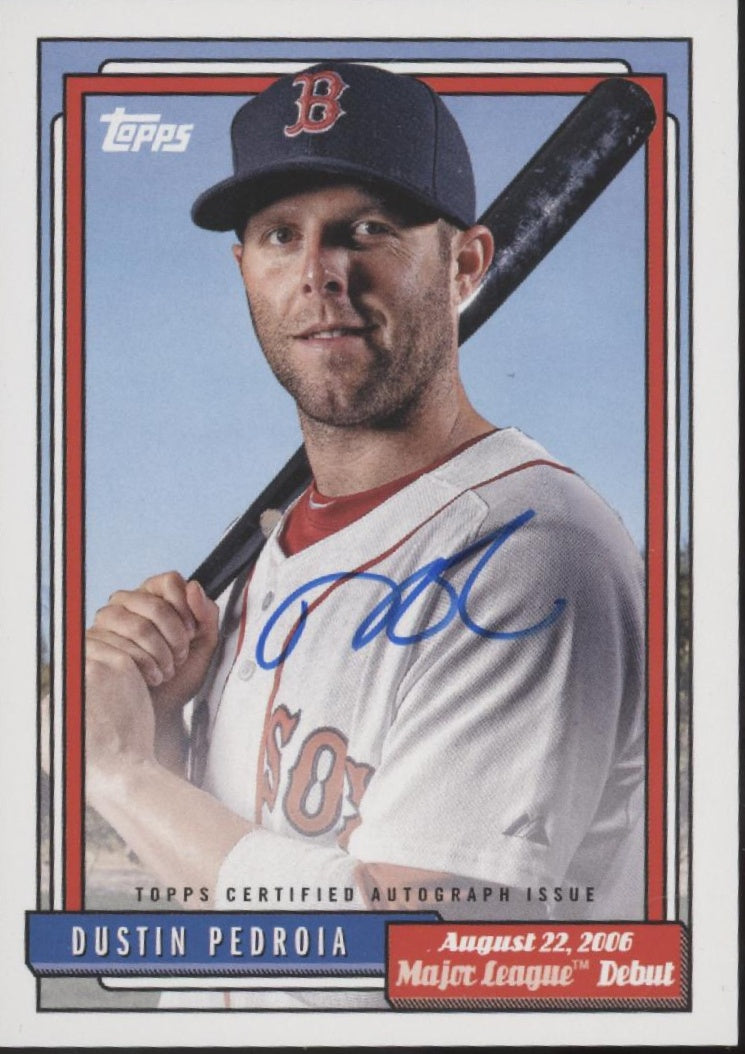 Dustin Pedroia 2022 Topps Archives '92 MLB Debut Auto #72DB-DP