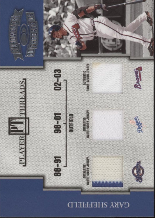 Gary Sheffield 2004 Donruss Throwback Threads Player Threads Swatch 012/250