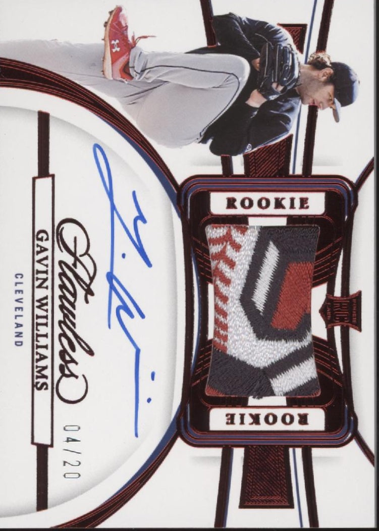 Gavin Williams 2023 Panini Flawless Red Swatch RC Auto 04/20 #PPAH-GW