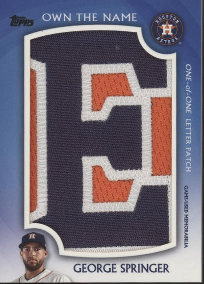 George Springer 2019 Topps Update Series Own the Name Relic Card #OTN-GS