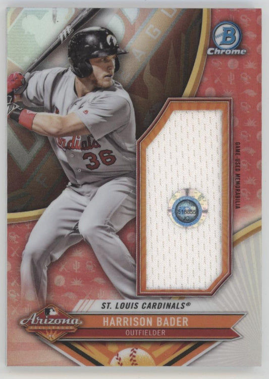 Harrison Bader 2017 Bowman Chrome '16 Arizona Fall League Stars Swatch 54/99