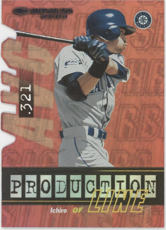 Ichiro Suzuki 2002 Donruss Production Line Die-Cut 062/100 #PL-19
