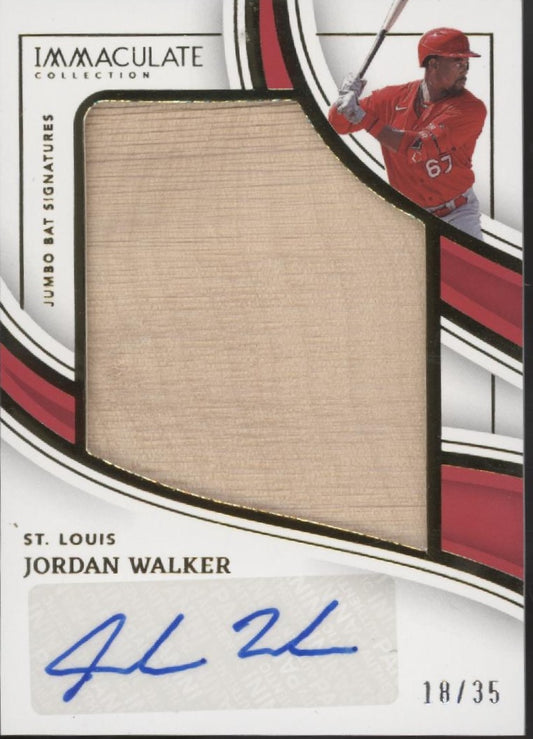 Jordan Walker 2023 Panini Immaculate Collection Bat Relic Auto 18/35 #JBS-JW