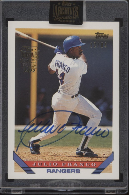 Julio Franco 2022 Topps Archives Signature Series Auto 12/84 #670