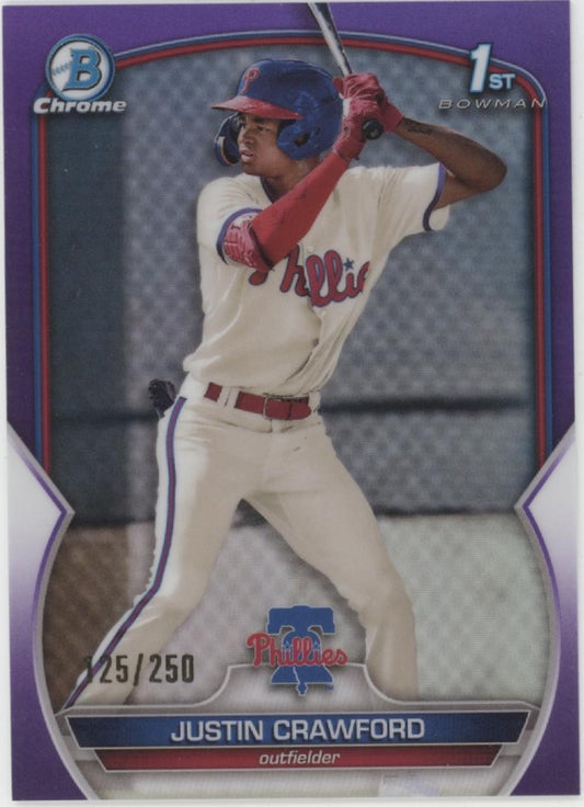 Justin Crawford 2023 Bowman Chrome Purple Refractor 125/250 #BCP-3