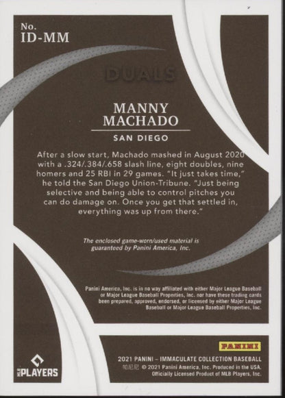 Manny Machado 2021 Panini Immaculate Collection Swatch 25/49 #ID-MM