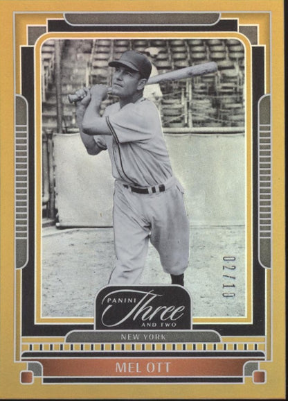 Mel Ott 2025 Panini Three & Two Gold Foil 02/10 #23