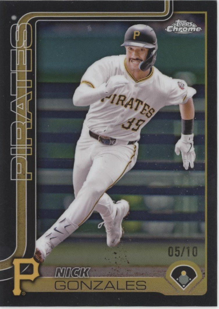 Nick Gonzales 2025 Topps Chrome Black Refractor 05/10 #222