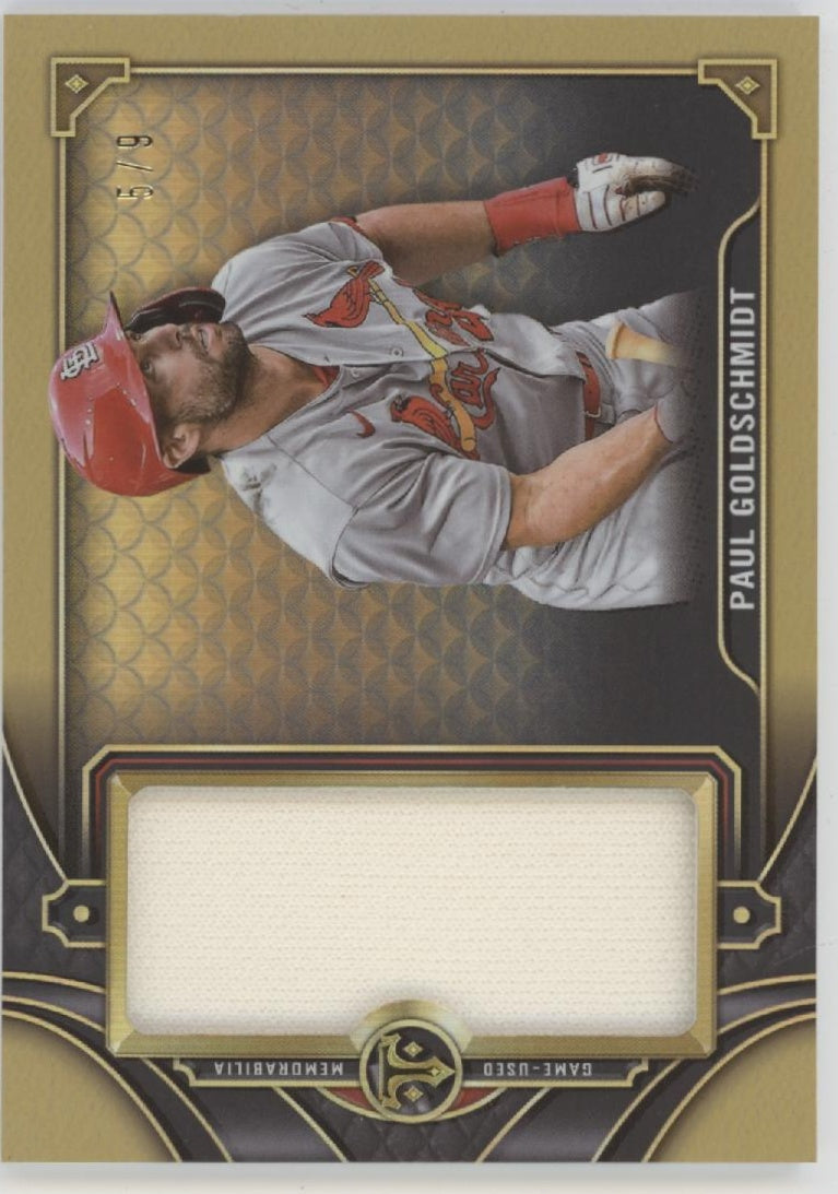 Paul Goldschmidt 2022 Topps Triple Threads Gold Swatch 5/9 #SJR3-PG2