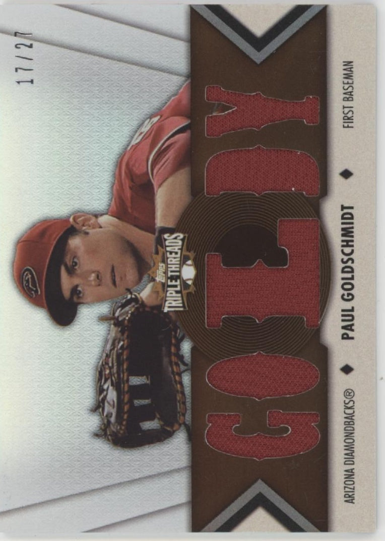 Paul Goldschmidt 2012 Topps Triple Threads Swatch 17/27 #TTR-89