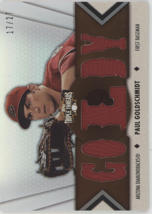 Paul Goldschmidt 2012 Topps Triple Threads Swatch 17/27 #TTR-89