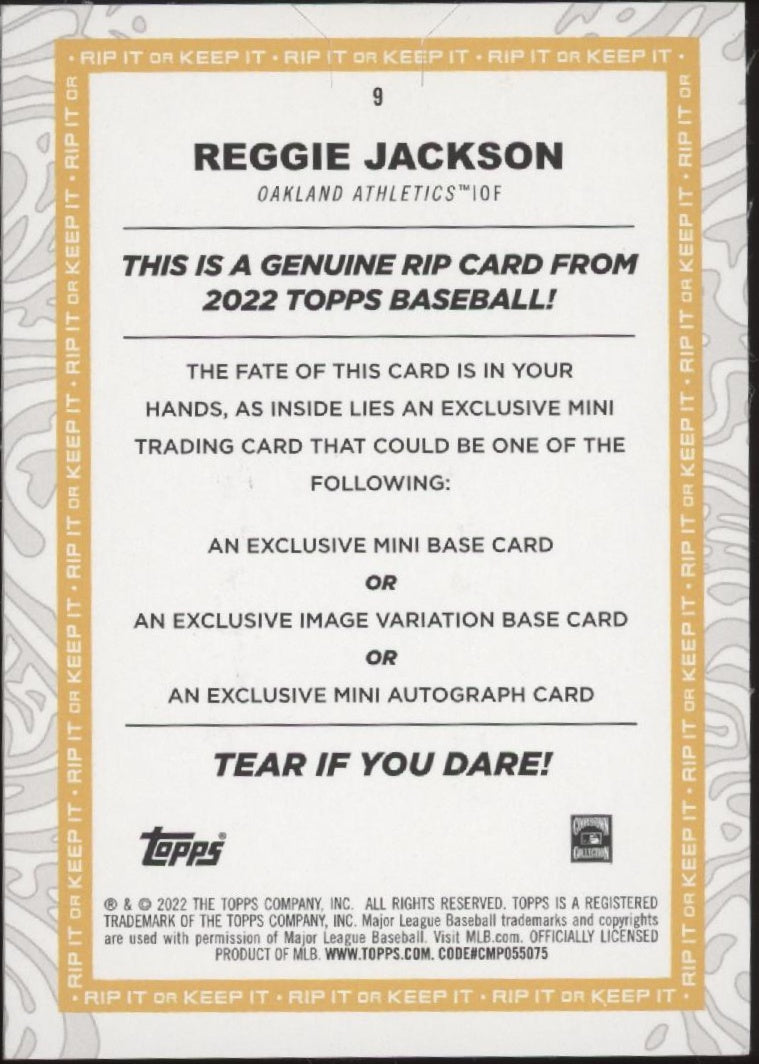 Reggie Jackson 2022 Topps Rip Card Aqua 35/40 #9