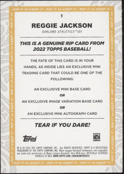 Reggie Jackson 2022 Topps Rip Card Aqua 35/40 #9