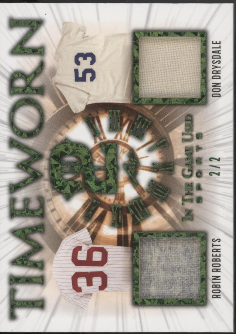 Robin Roberts / Don Drysdale 2022 Leaf In the Game Used Timeworn Swatches 2/2
