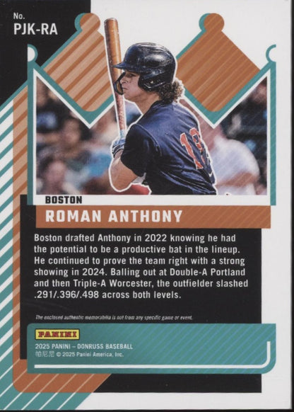 Roman Anthony 2025 Panini Donruss Prospect Jersey Kings Orange Ice Foil Swatch