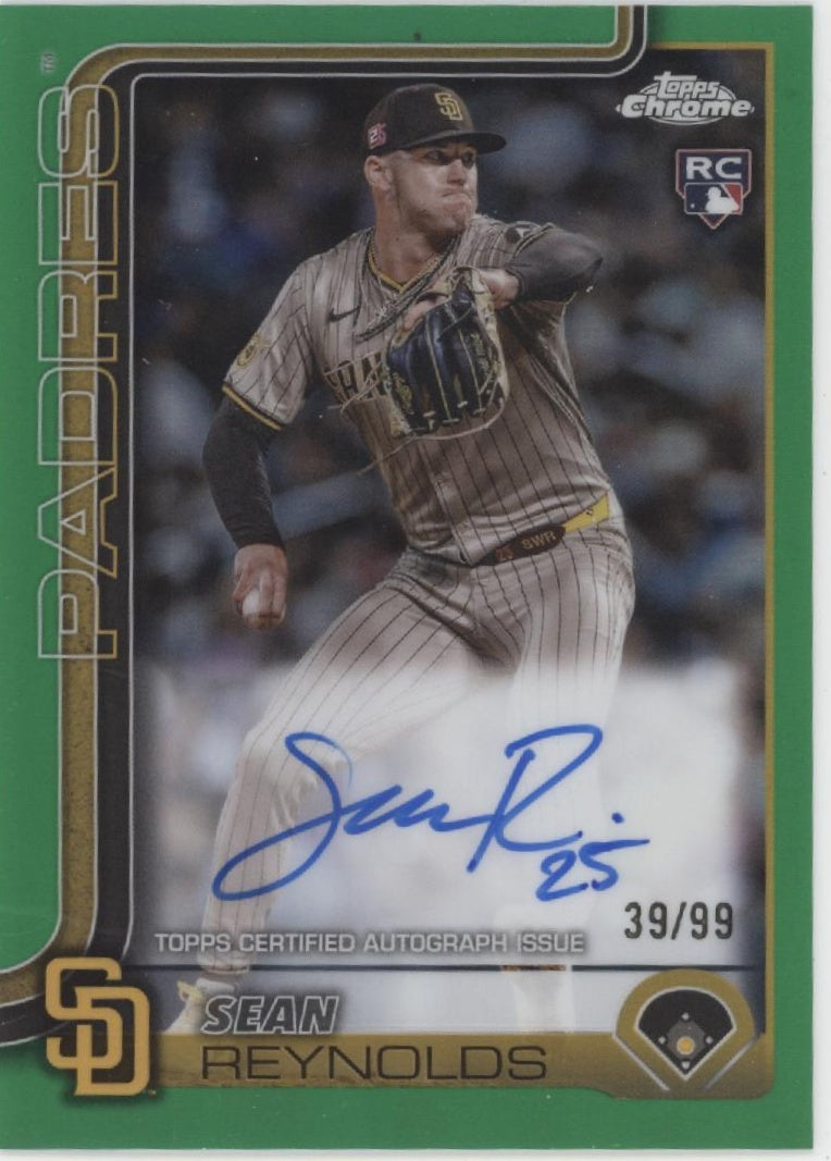 Sean Reynolds 2025 Topps Chrome Green Refractor RC Auto 39/99 #RA-SR