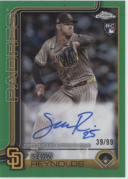 Sean Reynolds 2025 Topps Chrome Green Refractor RC Auto 39/99 #RA-SR