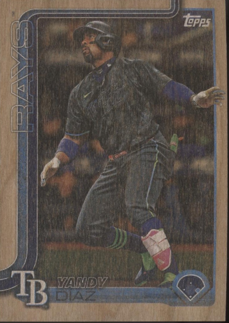 Yandy Diaz 2025 Topps Series 2 Wooden Card 05/25 #402