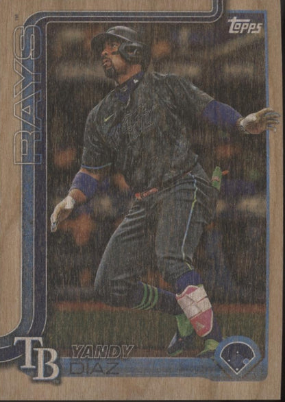 Yandy Diaz 2025 Topps Series 2 Wooden Card 05/25 #402