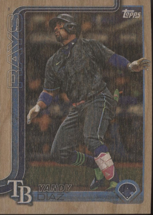 Yandy Diaz 2025 Topps Series 2 Wooden Card 05/25 #402