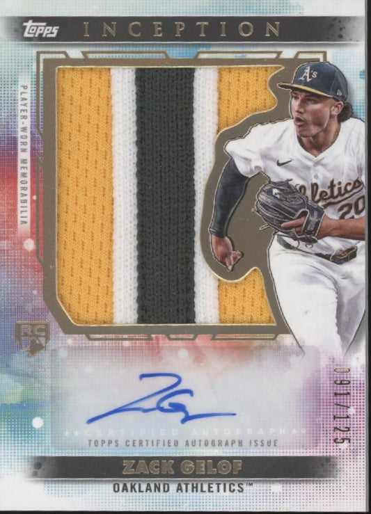 Zack Gelof 2024 Topps Inception Swatch RC Auto 091//125 #AJP-ZG