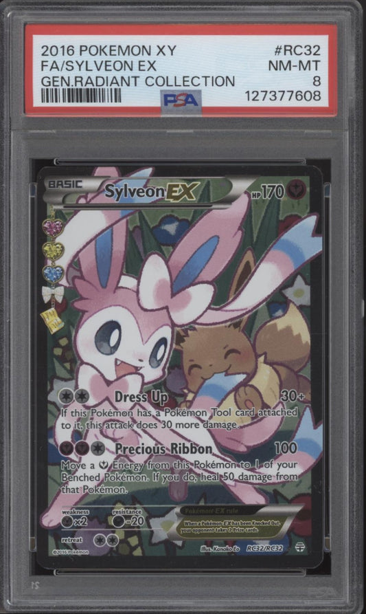 Sylveon ex Pokemon Generations Radiant Collection Full Art #RC32 PSA 8