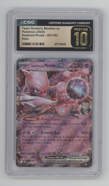 Team Rocket's Mewtwo ex Pokemon Destined Rivals Holo #081 CGC 10 Pristine