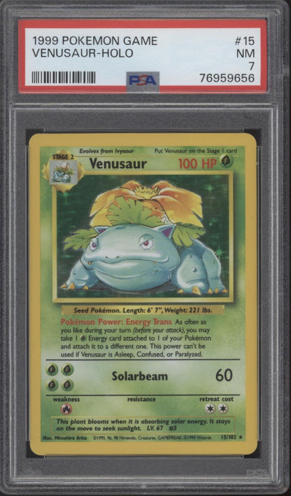 Venusaur Pokemon Base Set Holo #15 PSA 7 #2