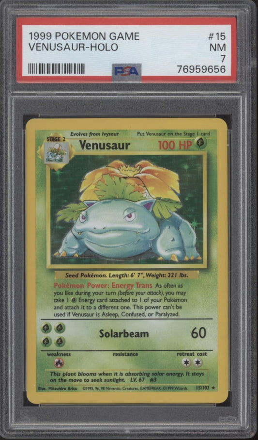 Venusaur Pokemon Base Set Holo #15 PSA 7 #2