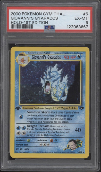 Giovanni's Gyarados Pokemon Gym Challenge Holo 1st Edition #5 PSA 6