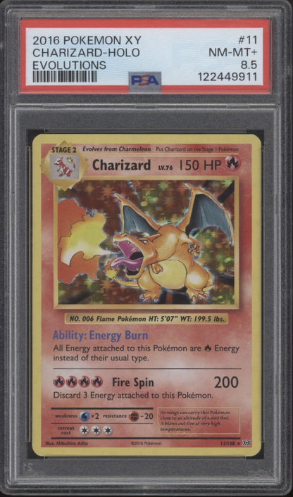 Charizard Pokemon XY Evolutions Holo #11 PSA 8.5