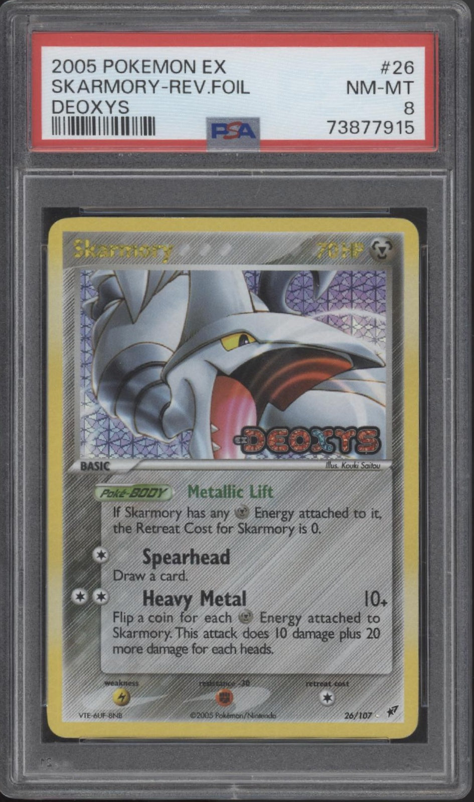 Skarmory Pokemon EX Deoxys Reverse Foil #26 PSA 8