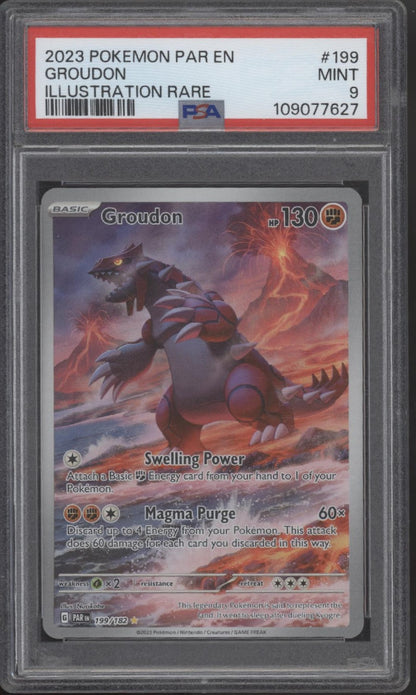 Groudon Pokemon Paradox Rift Illustration Rare #199 PSA 9