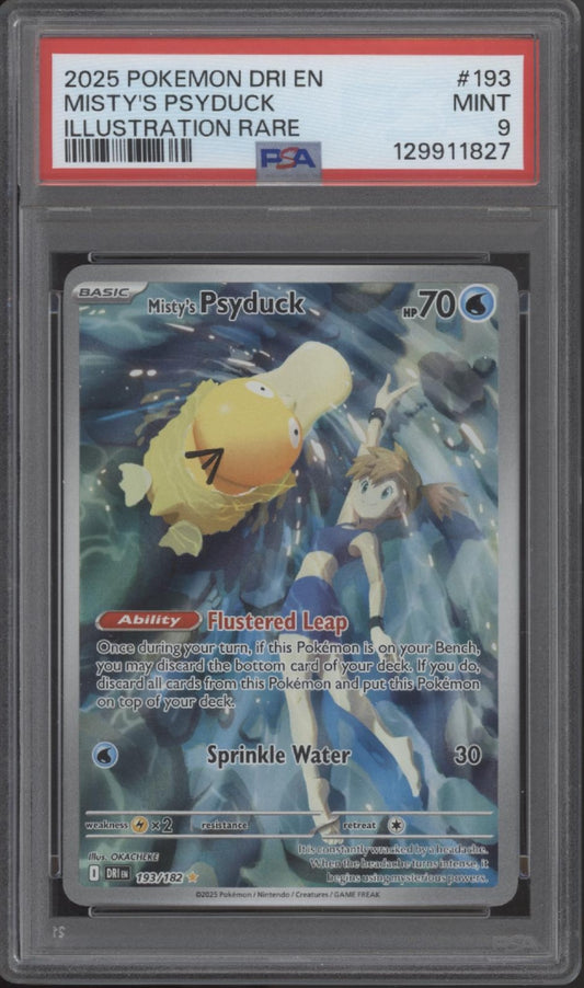 Misty's Psyduck Pokemon Destined Rivals Illustration Rare #193 PSA 9