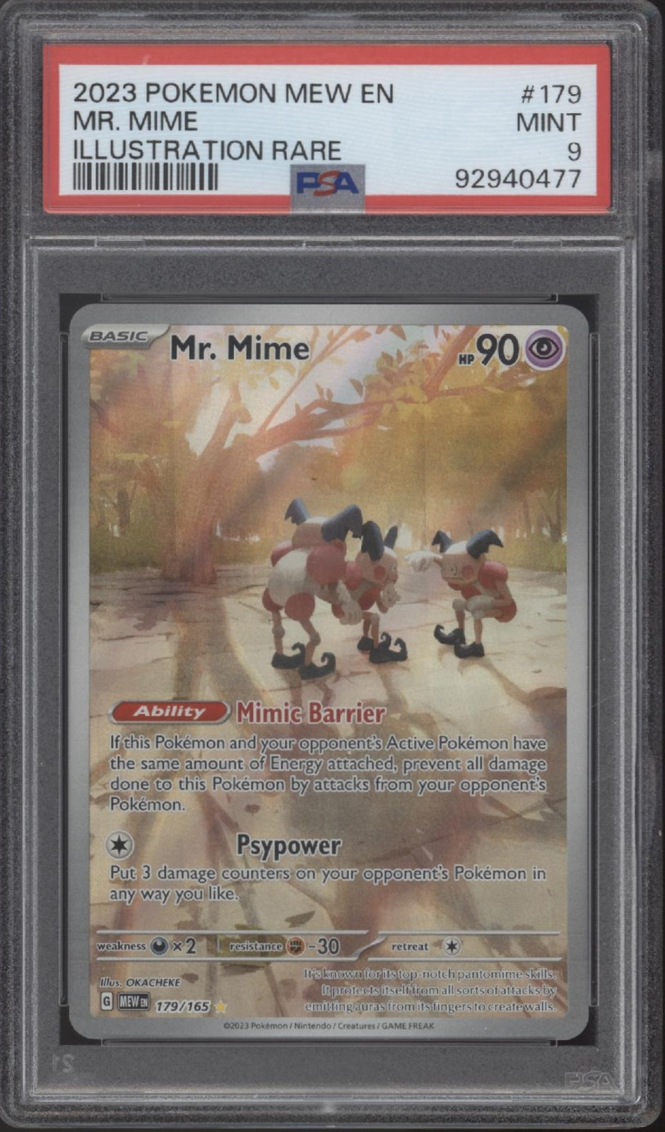 Mr. Mime Pokemon 151 Illustration Rare #179 PSA 9