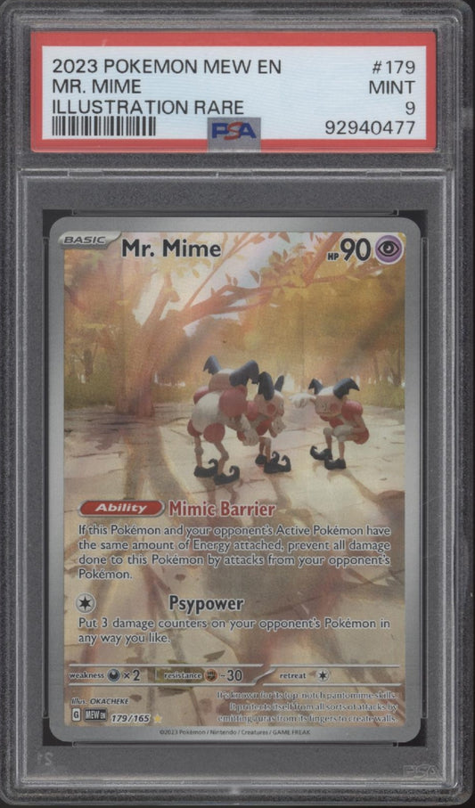 Mr. Mime Pokemon 151 Illustration Rare #179 PSA 9