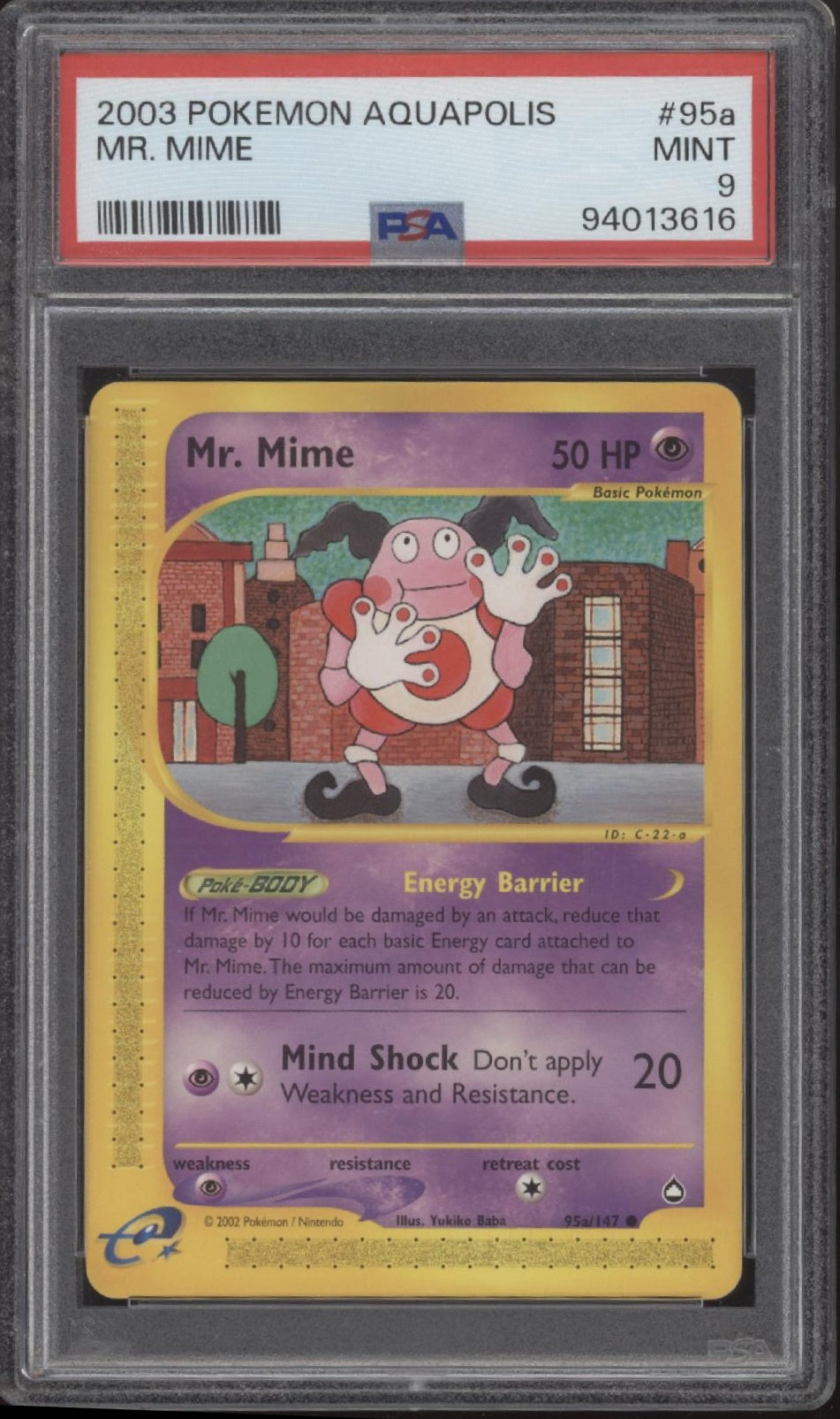 Mr. Mime Pokemon Aquapolis #95a PSA 9