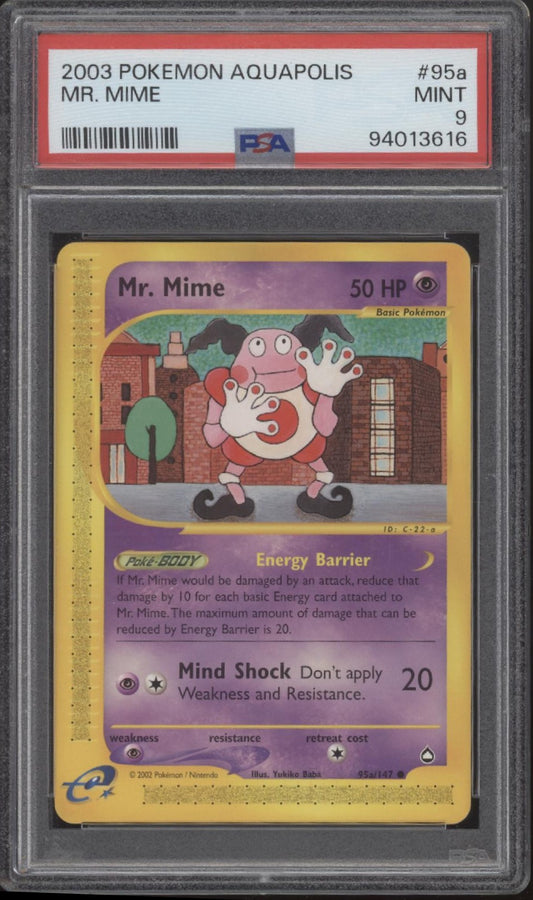 Mr. Mime Pokemon Aquapolis #95a PSA 9