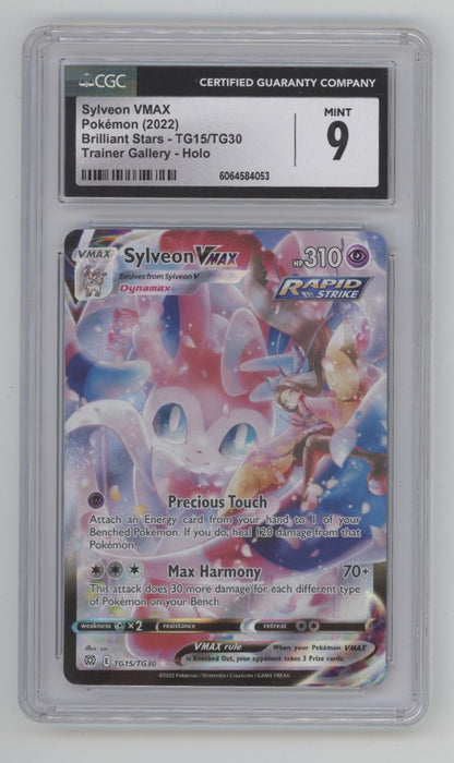Sylveon VMAX Pokemon Brilliant Stars Trainer Gallery Holo #TG15 CGC 9