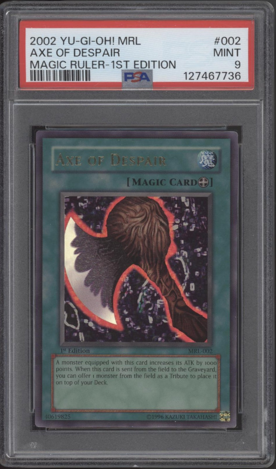 Axe of Despair Yu-Gi-Oh! Magic Ruler 1st Edition #002 PSA 9