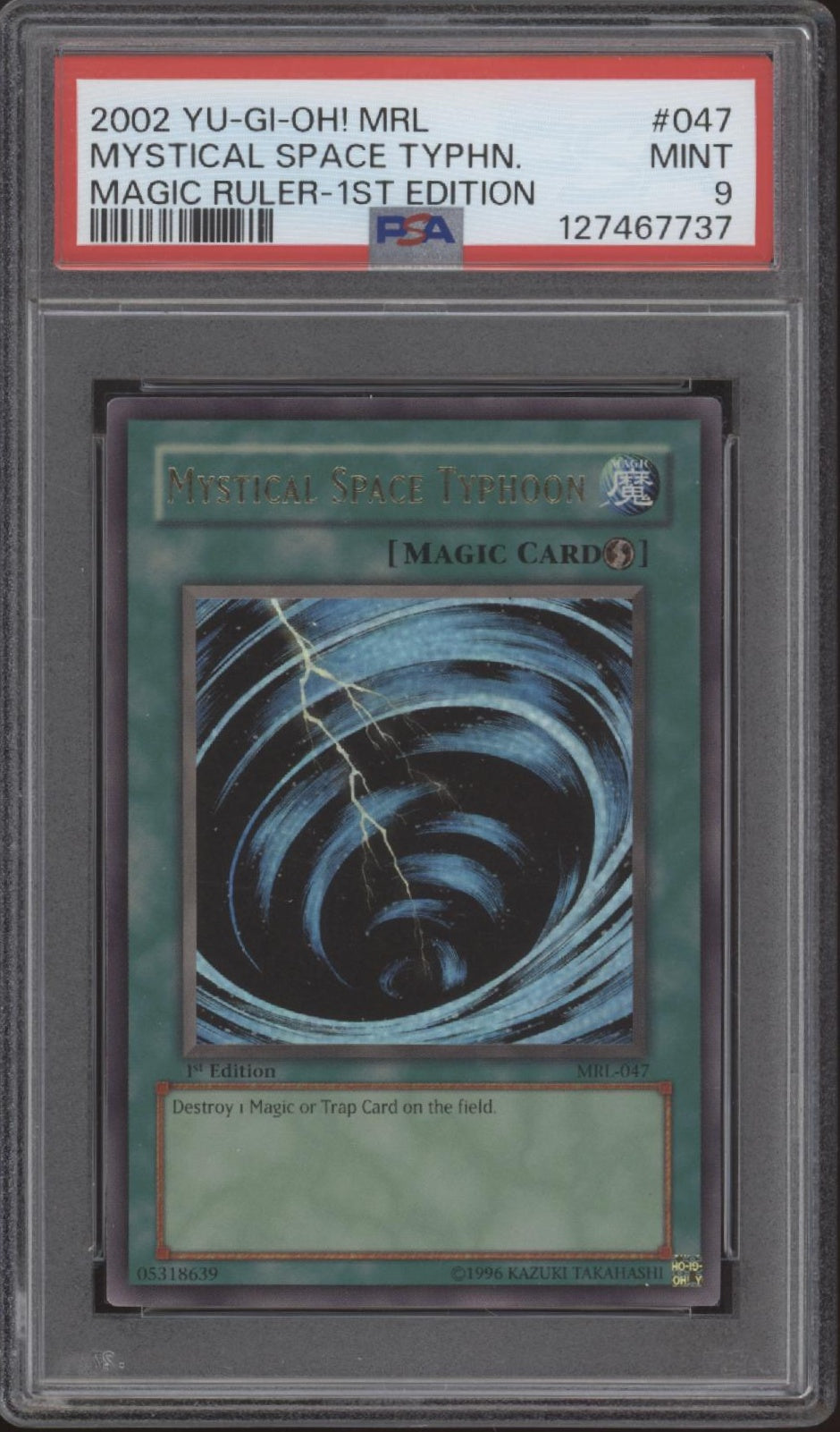 Mystical Space Typhoon Yu-Gi-Oh! Magic Ruler 1st Edition #047 PSA 9