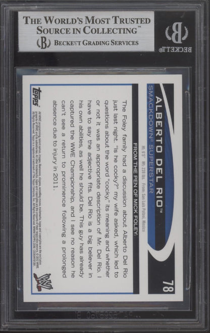 Alberto Del Rio 2012 Topps #78 with Beckett Authentic Auto