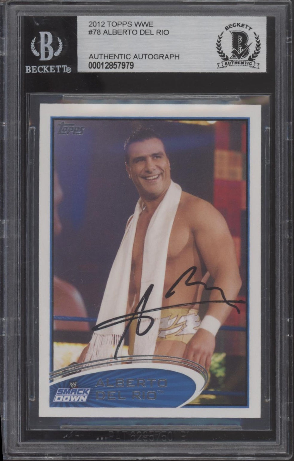 Alberto Del Rio 2012 Topps #78 with Beckett Authentic Auto